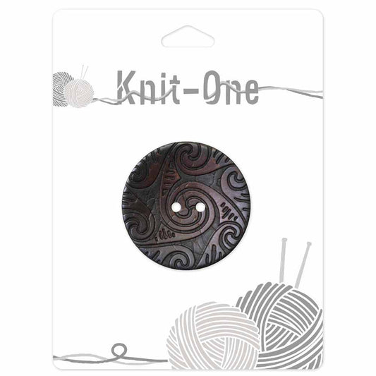 KNIT ONE 2-Hole Coconut Button – 41 mm (1 5/8″) – Brown
