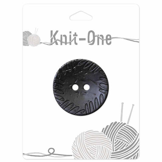 KNIT ONE 2-Hole Coconut Button – 41 mm (1 5/8″) – Black