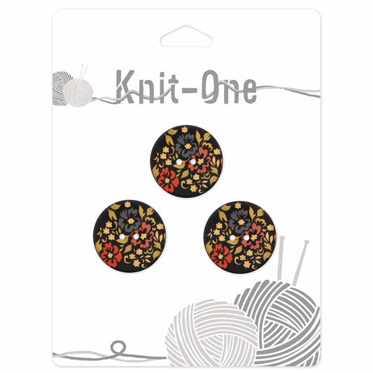 KNIT ONE 2-Hole Coconut Button – 23 mm (7/8″) – Black