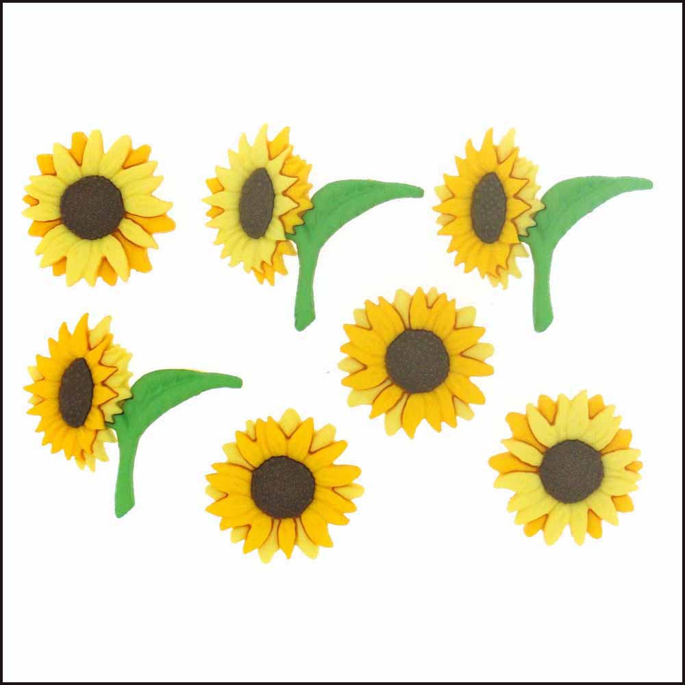 DRESS IT UP Fall Blooms sunflower embellishment buttons