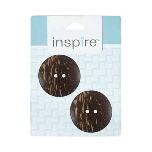 INSPIRE 2-Hole Button – 38 mm (1 1/2″) – 2 Count – Coconut – Dark