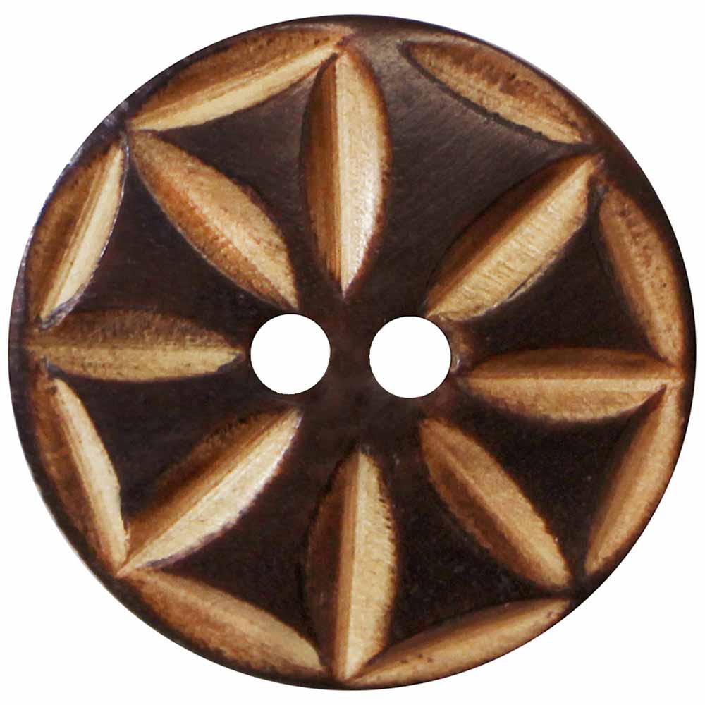 INSPIRE 2-Hole Button – 25 mm (1 in.) – 4 Count – Wood - second product view