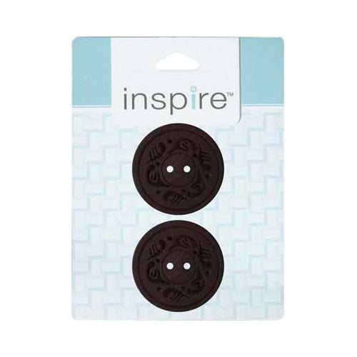 INSPIRE 2-Hole Button – 34 mm (1 3/8″) – 2 Count – Wood