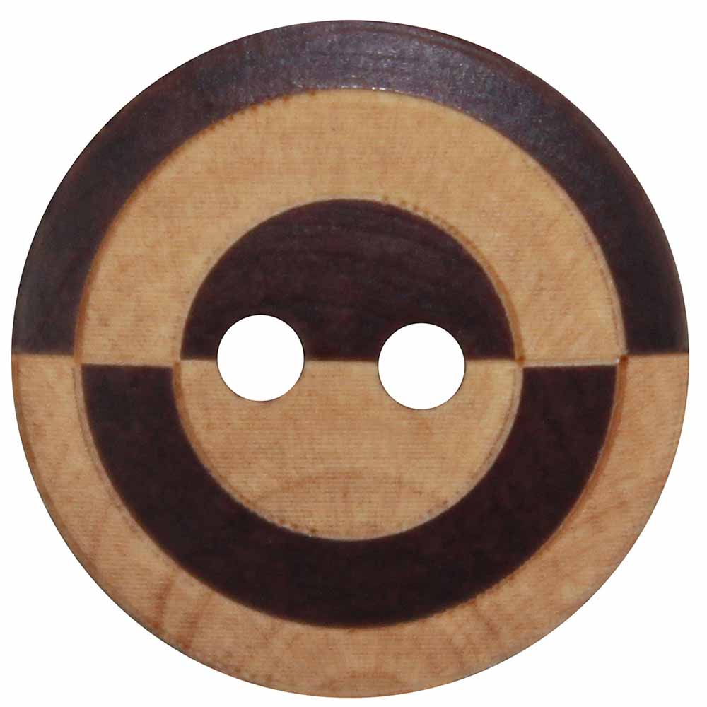 INSPIRE 2-Hole Button – 15 mm (5/8 in.) – 6 Count – Wood - second product view