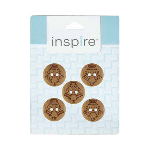 INSPIRE 2-Hole Button – 18 mm (3/4″) – 5 Count – Wood