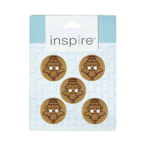 INSPIRE 2-Hole Button – 18 mm (3/4″) – 5 Count – Wood