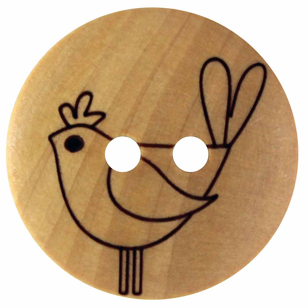 INSPIRE 2-Hole Button – 18 mm (3/4 in.) – 5 Count – Wood - second product view