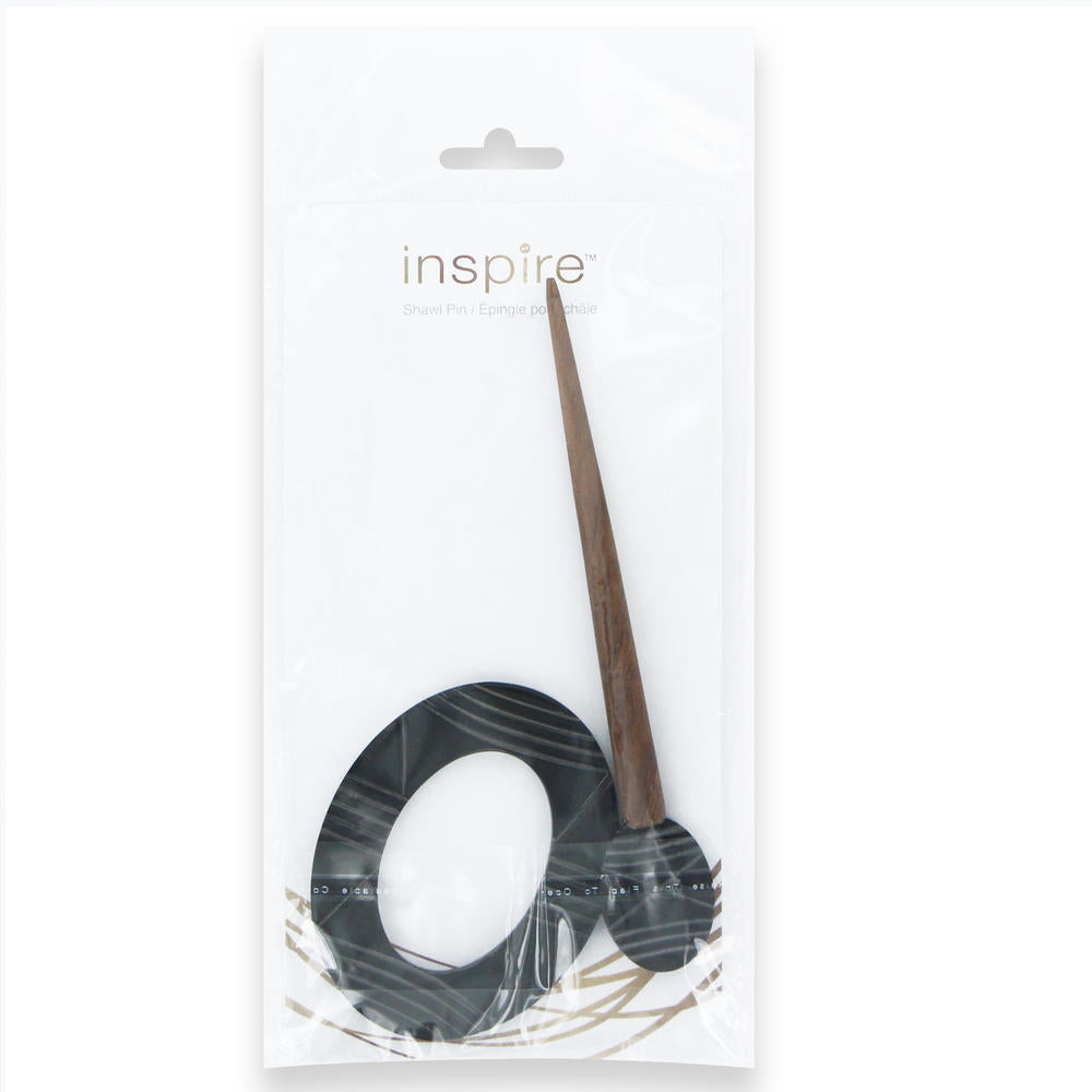 INSPIRE Shawl Pin – Oval – 85 mm (3 11/32″) – Horn