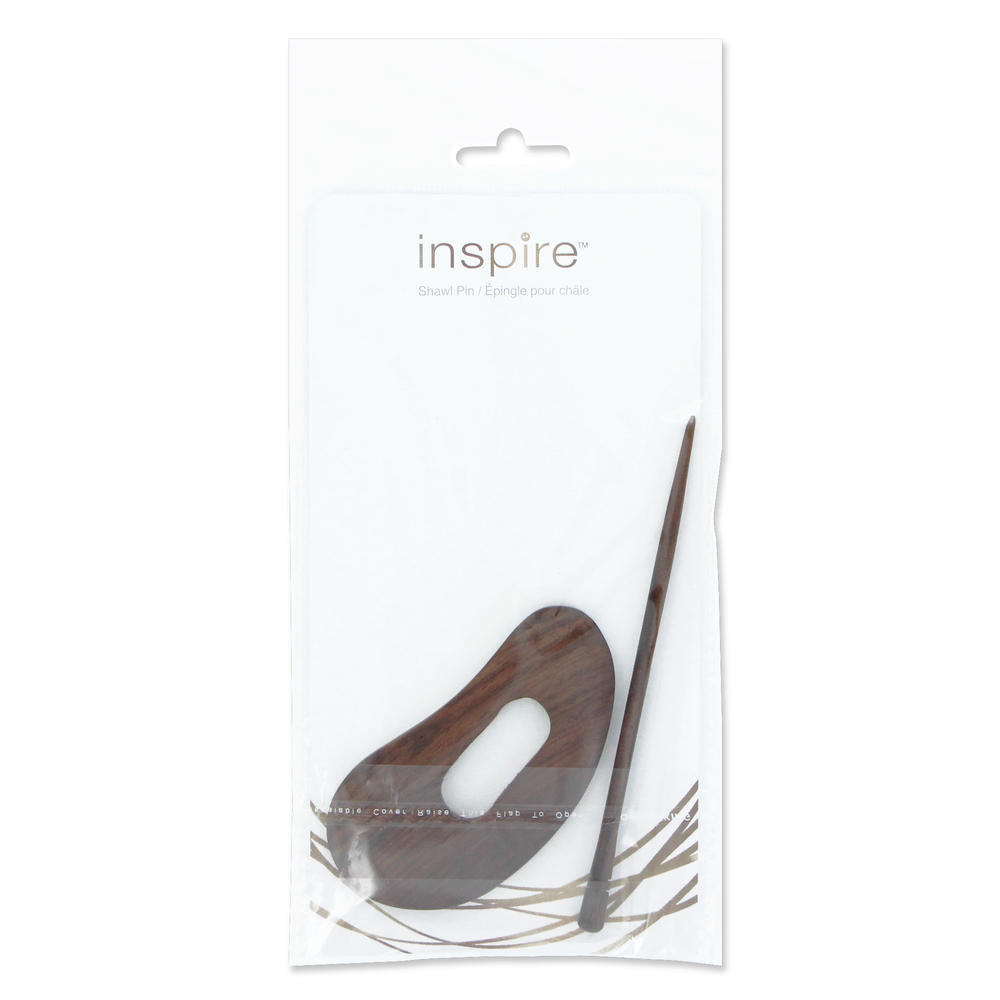 INSPIRE Shawl Pin – Half Moon Wood – 69 mm (2 25/32″) – Wood