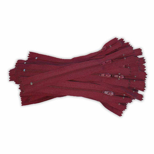 COSTUMAKERS Bulk Packed Light Weight Closed End Zipper 18cm (7 in.) - Bordeaux