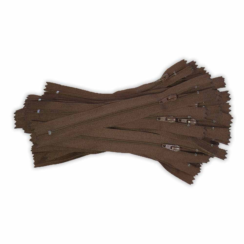 COSTUMAKERS Bulk Packed Light Weight Closed End Zipper 18cm (7 in.) - Sept. Brown