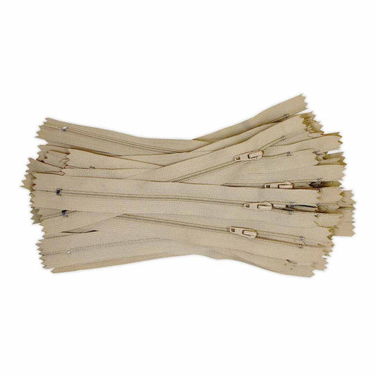COSTUMAKERS Bulk Packed Light Weight Closed End Zipper 18cm (7 in.) - Light Beige