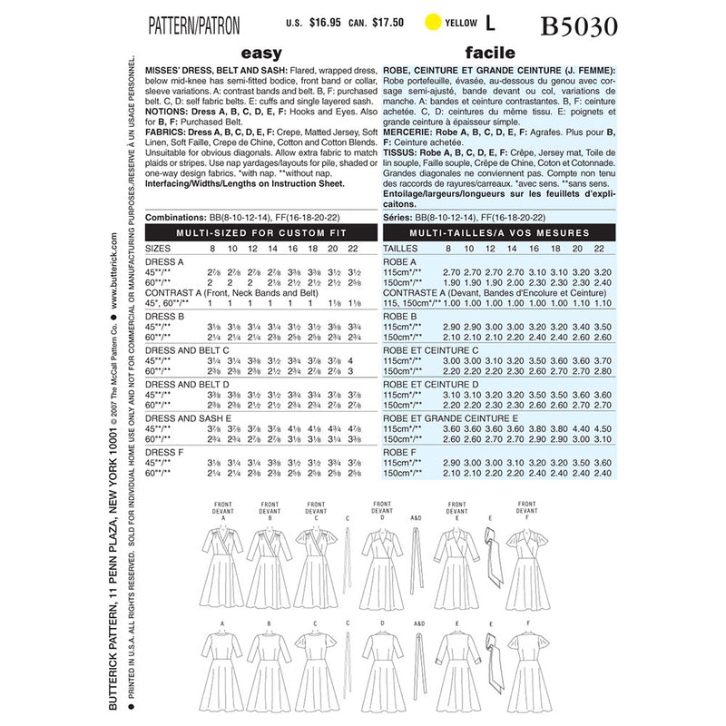 BUTTERICK 5030 Dress