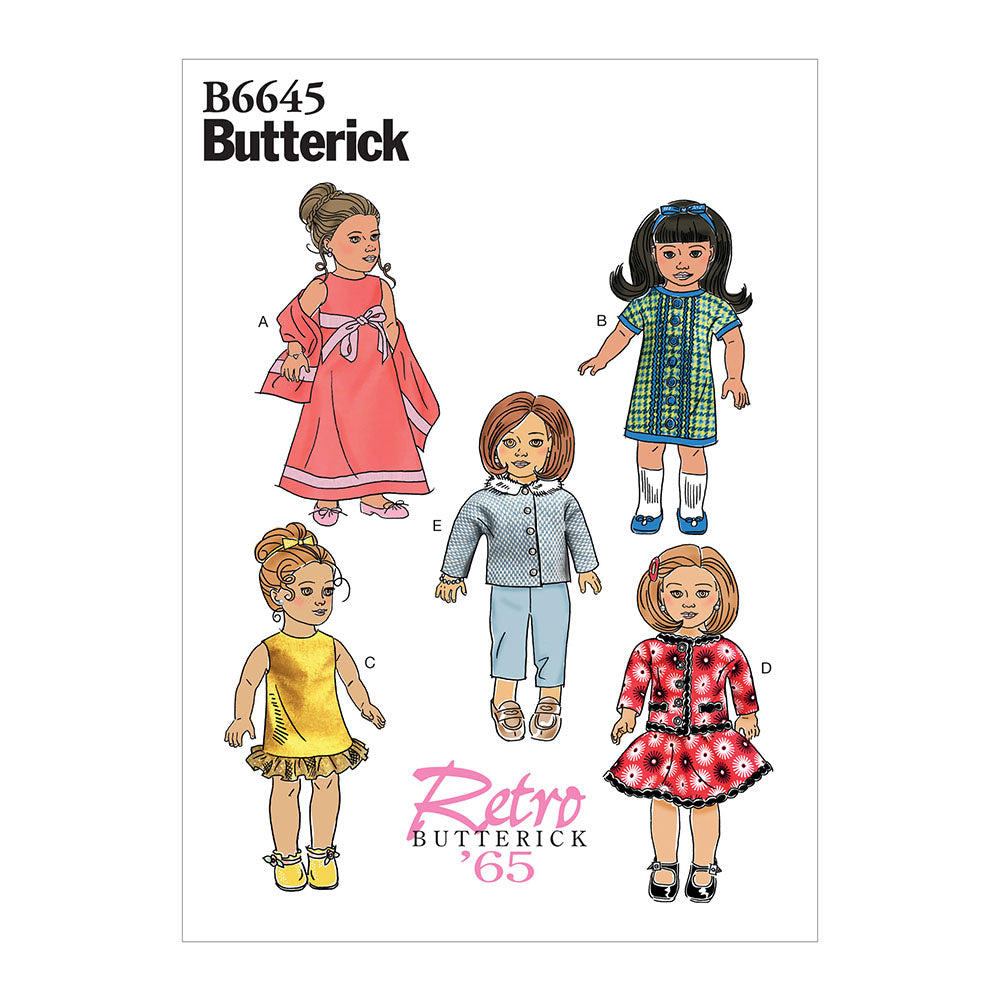 BUTTERICK B6645 Doll Clothes