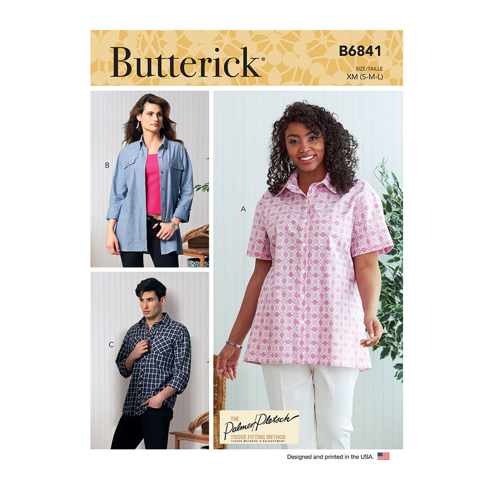 BUTTERICK B6841 Unisex Button-Down Shirt