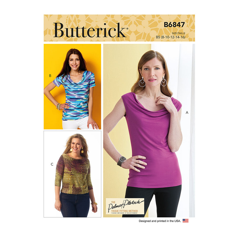 BUTTERICK B6847 Misses' Cowl-Neck Tops