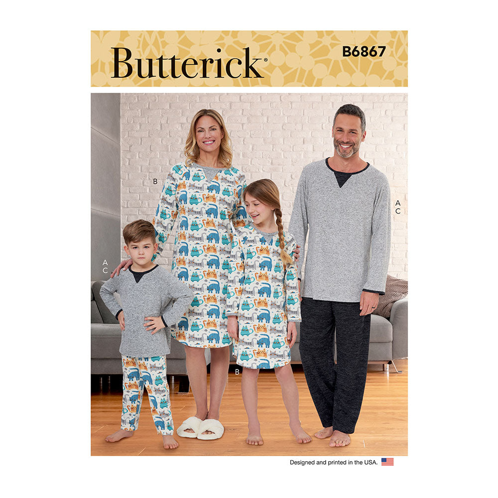 BUTTERICK B6867 Misses', Men'S, Children'S, Boys', Girls' Top, Tunic & Pants
