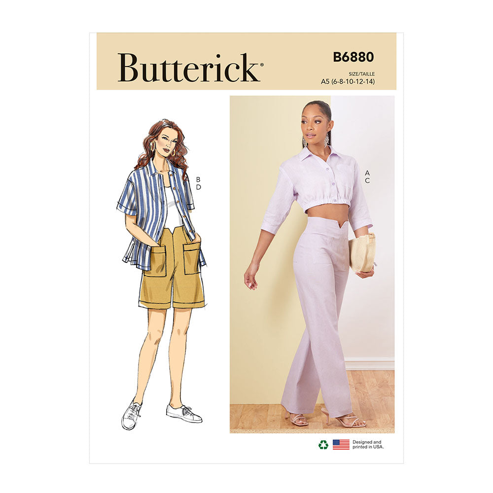 BUTTERICK B6880 Misses' Shirts, Pants and Shorts