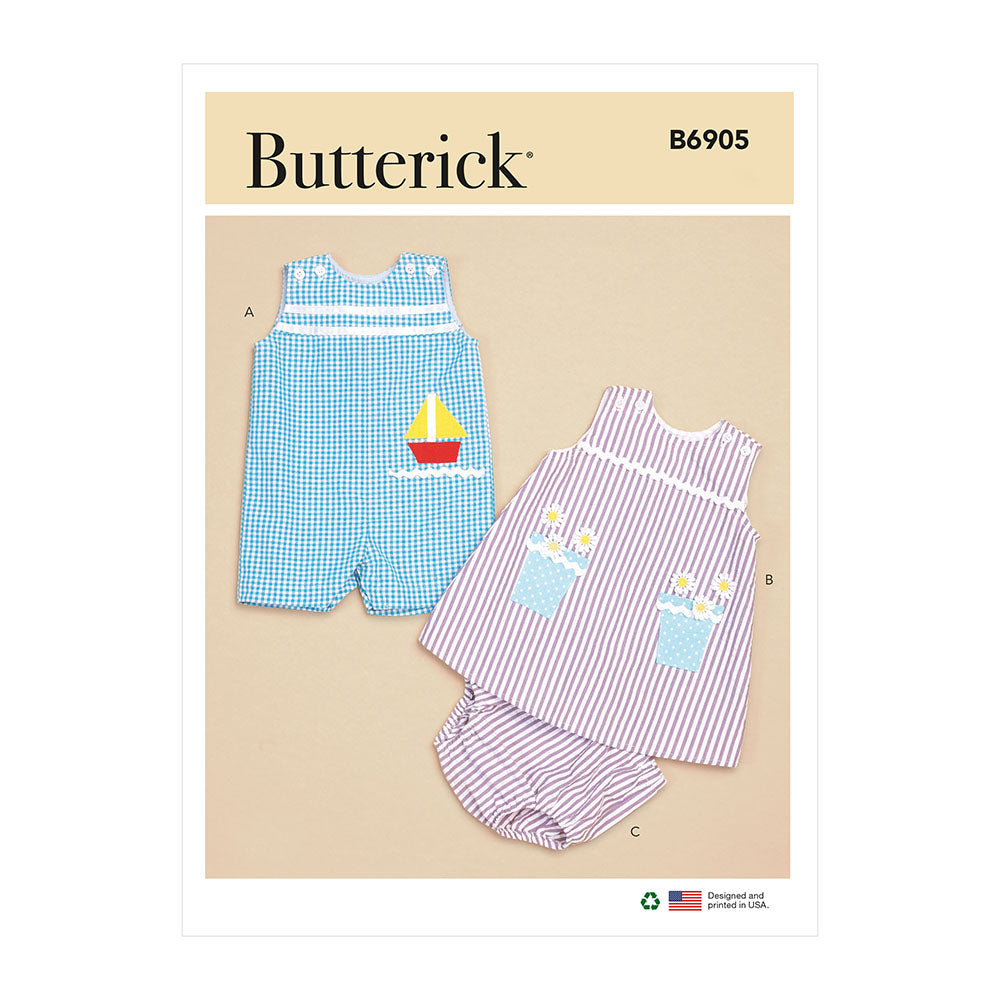 BUTTERICK B6905 Baby Overalls, Dress