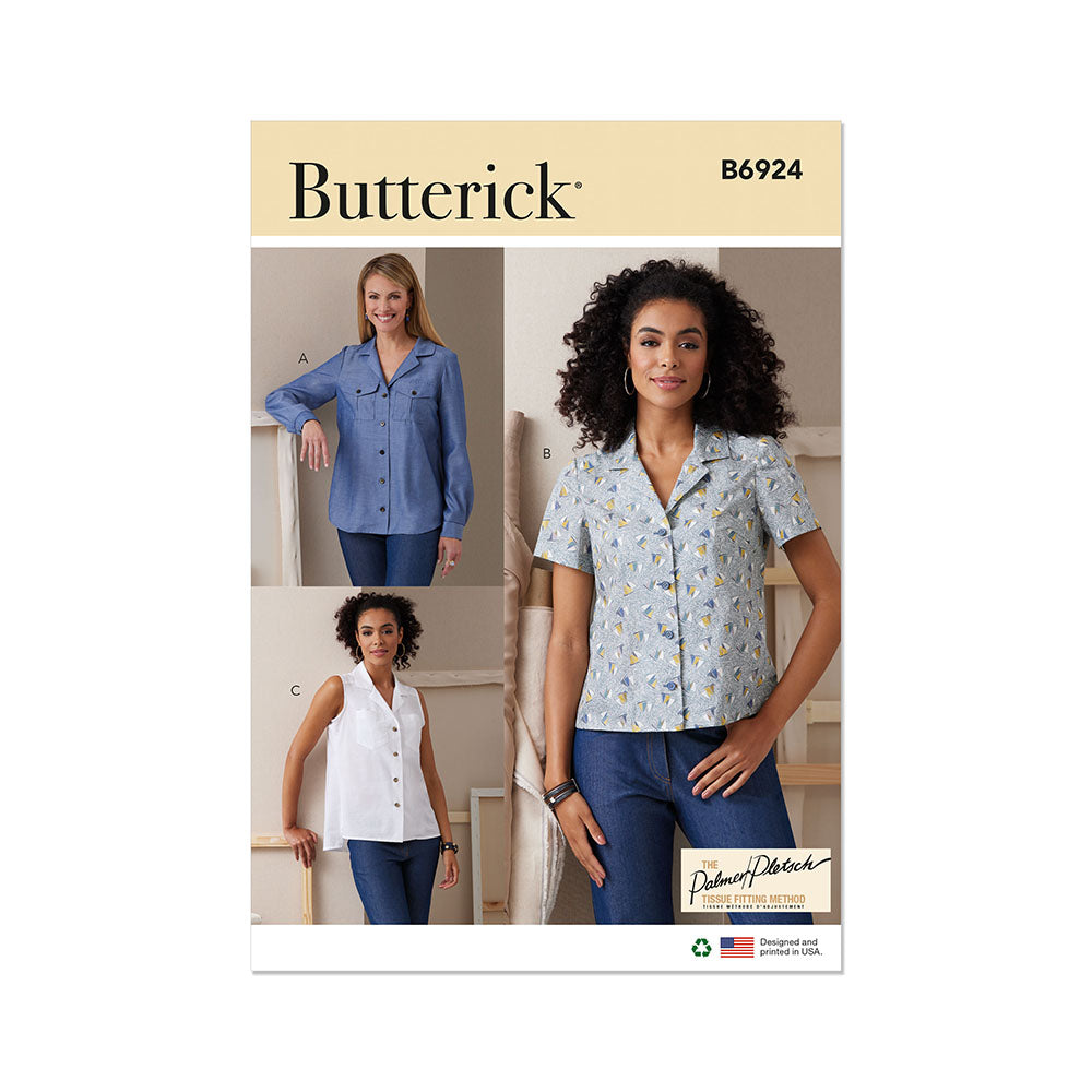 BUTTERICK B6924 Misses' Shirts By Palmer/Pletsch