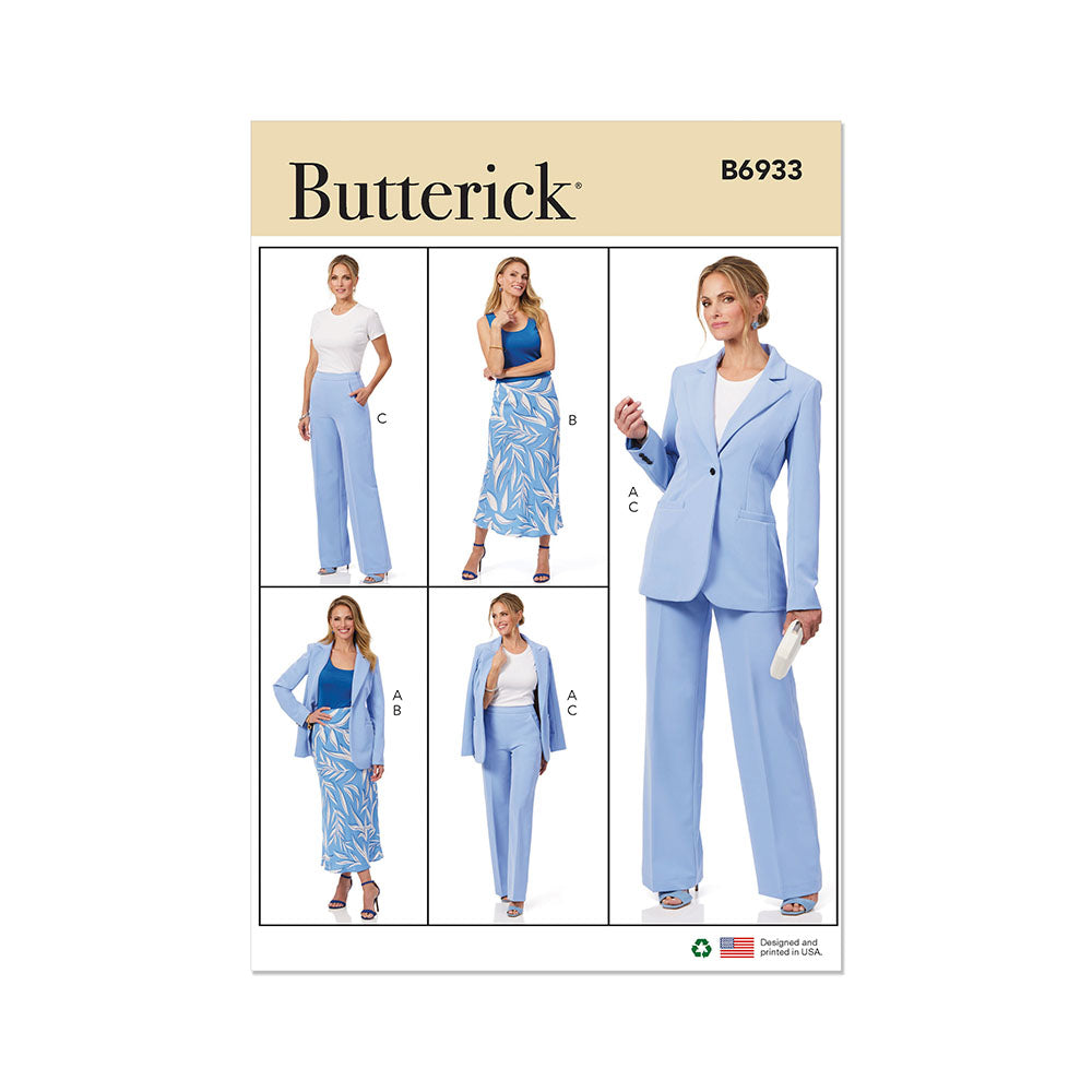BUTTERICK B6933 Misses' Jacket, Skirt and Pants