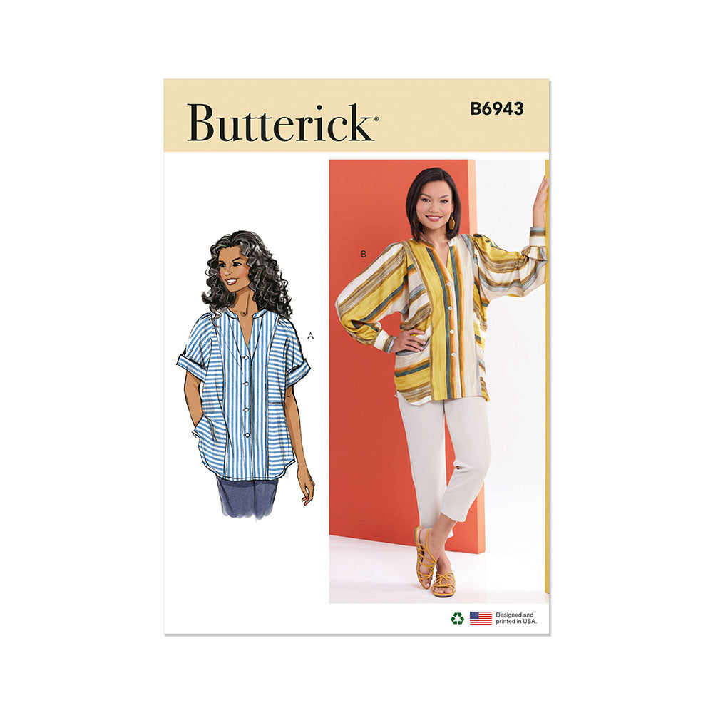 BUTTERICK B6943 Misses' Top With Short Or Long Sleeves