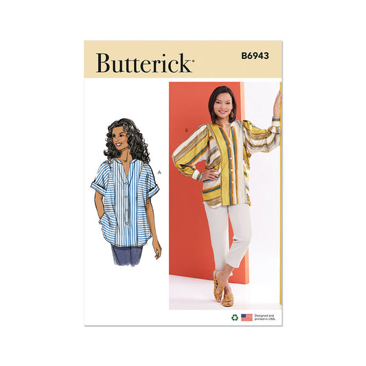 BUTTERICK B6943 Misses' Top With Short Or Long Sleeves