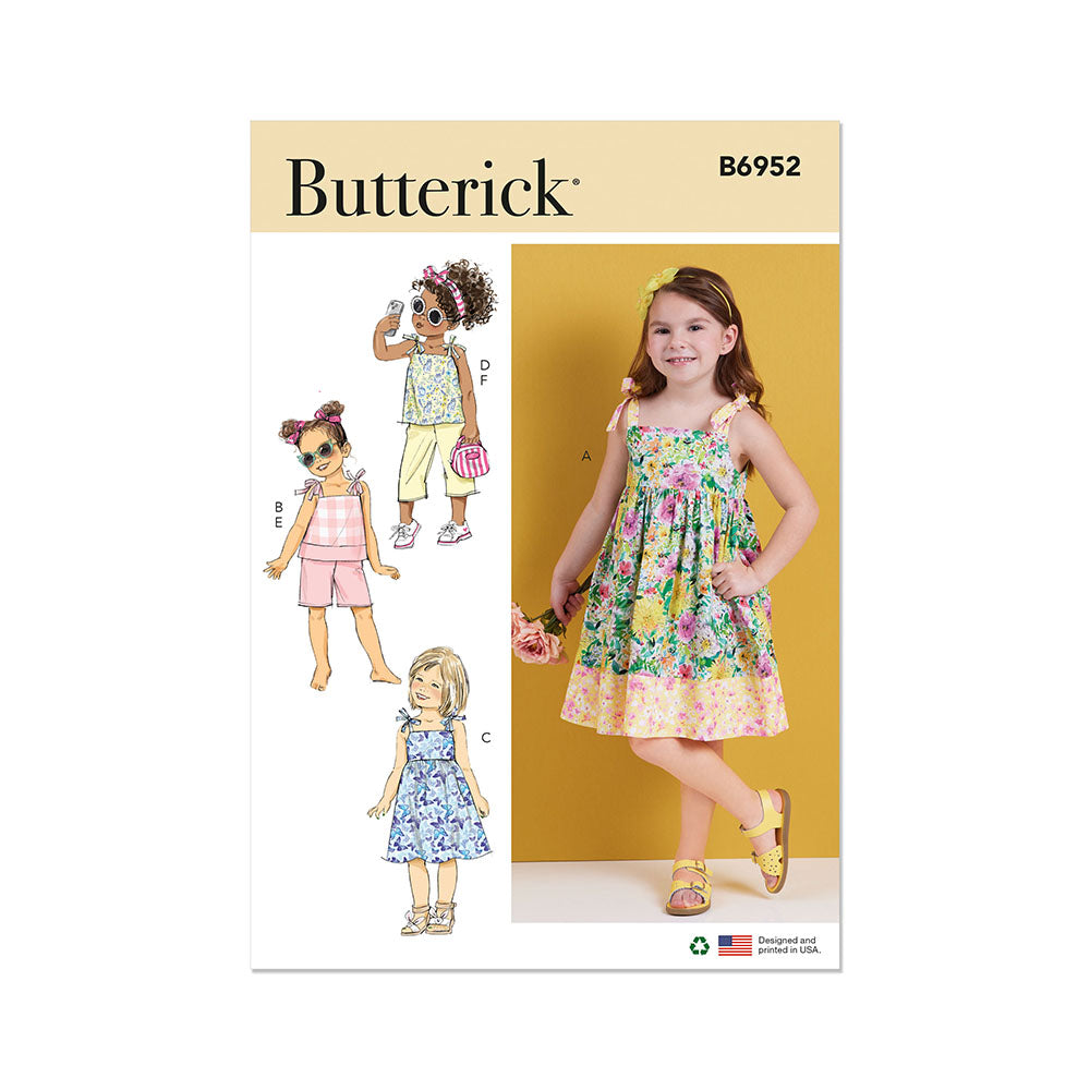 BUTTERICK B6952 Children's Dresses, Tops, Shorts and Pants