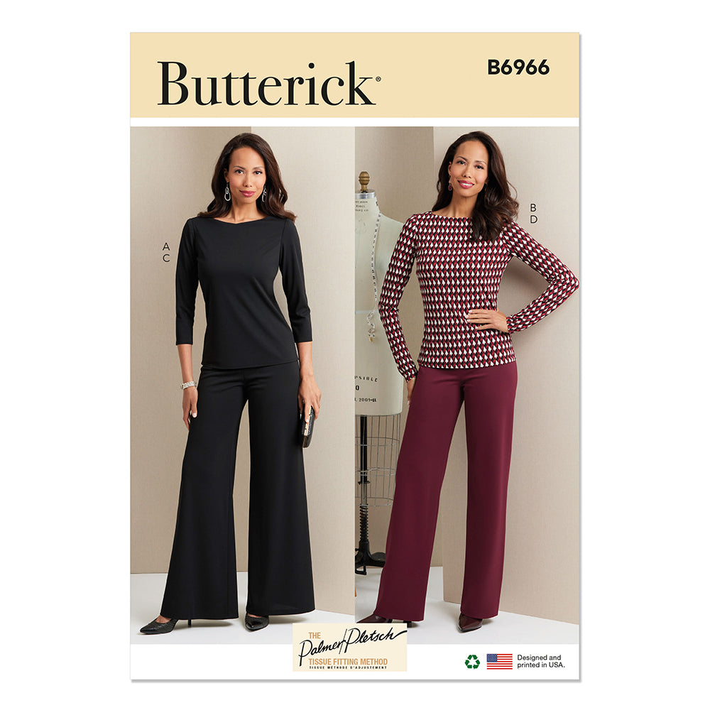 BUTTERICK B6966 Misses' Knit Tops And Pants