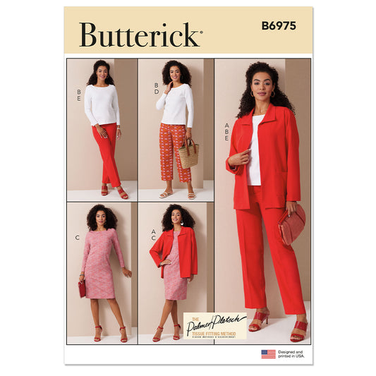 BUTTERICK B6975 Misses' Jacket, Knit Top and Dress, and Pants  by Palmer/Pletsch