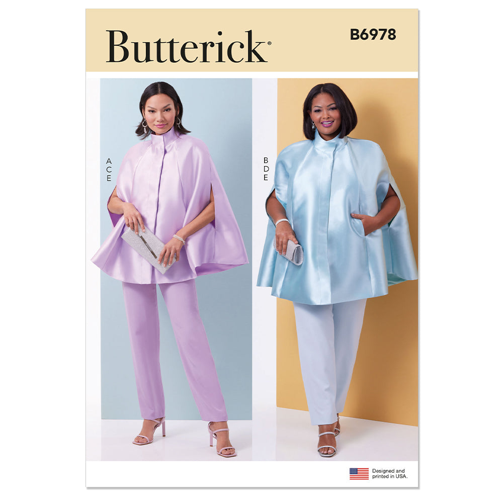 BUTTERICK B6978 Misses' and Women's Cape, Top and Pants