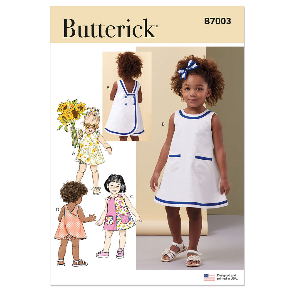 BUTTERICK B7003 Toddlers' Dresses and Panties