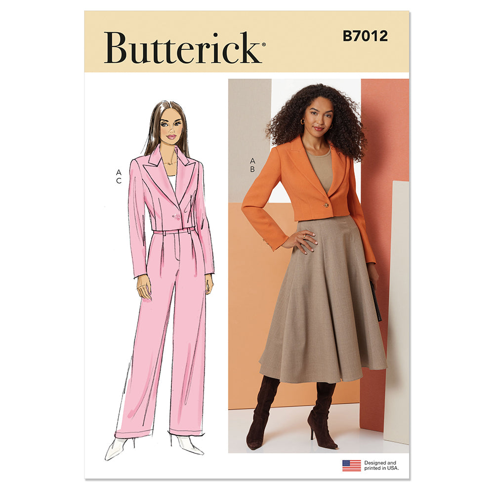 BUTTERICK B7012 Misses' Jacket, Skirt, and Pants