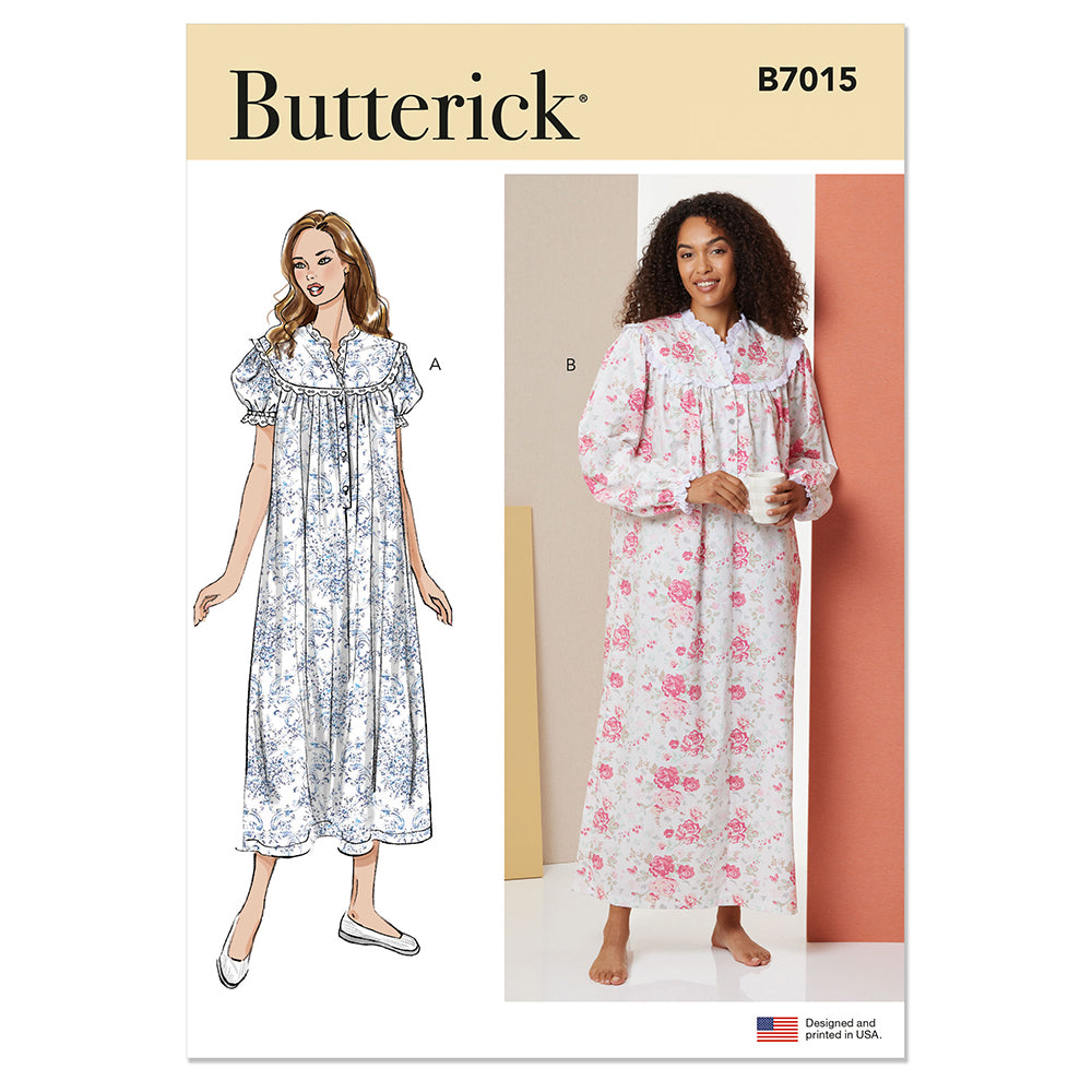 BUTTERICK B7015 Misses' Nightgown with Sleeve and Length Variations