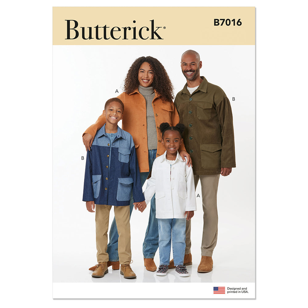 BUTTERICK B7016 Girls' and Boys' and Adults' Jackets