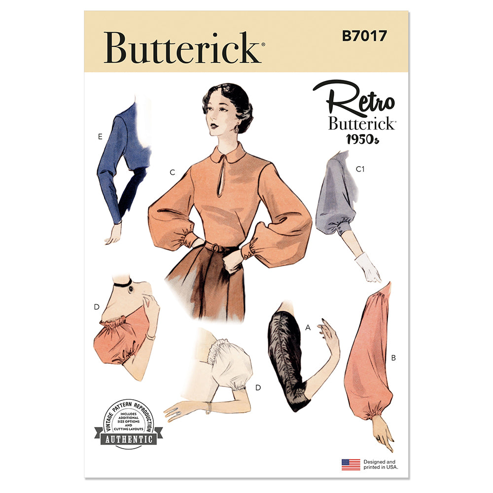 BUTTERICK B7017 Set of Sleeves for Dresses and Blouses