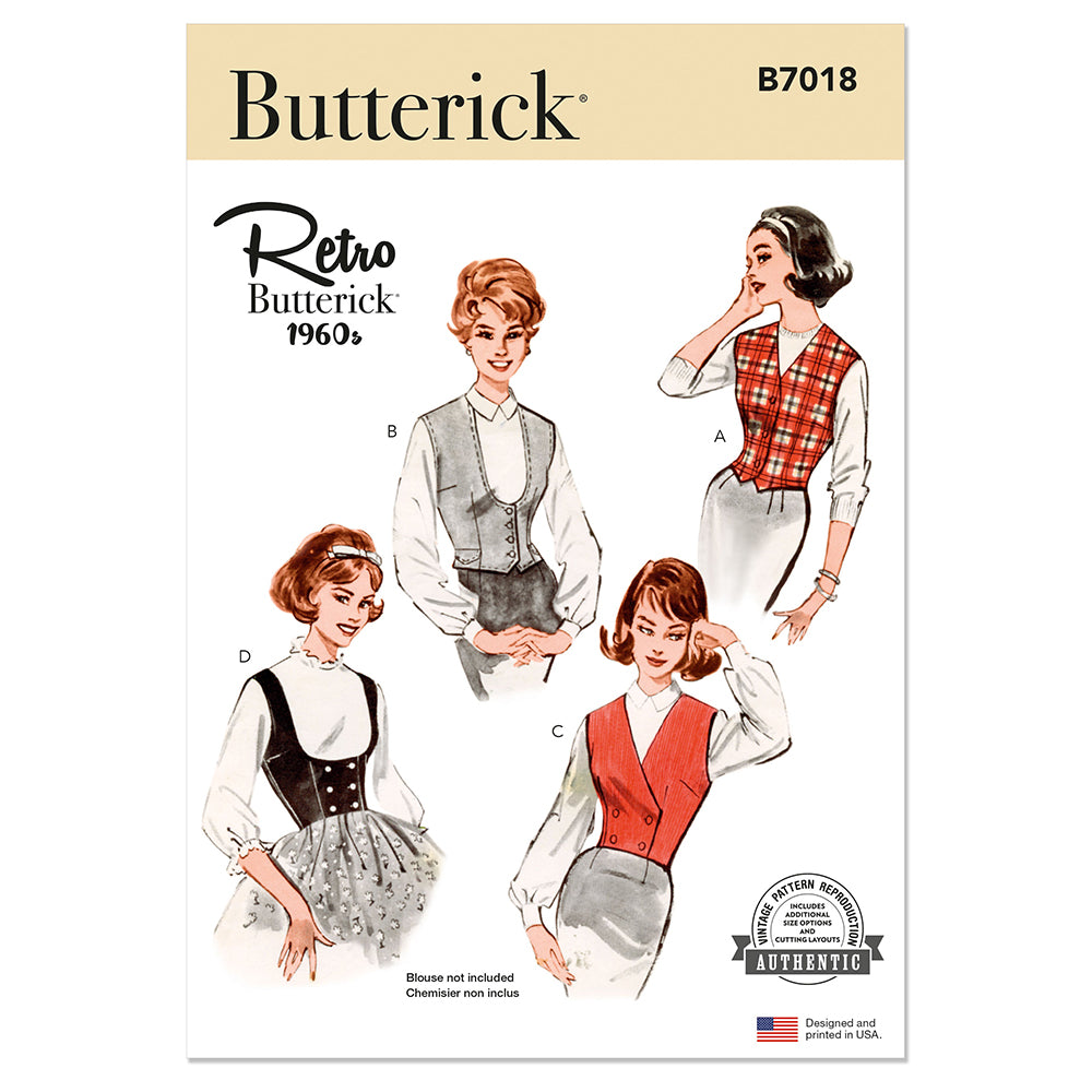 BUTTERICK B7018 Misses' Vest in Four Styles