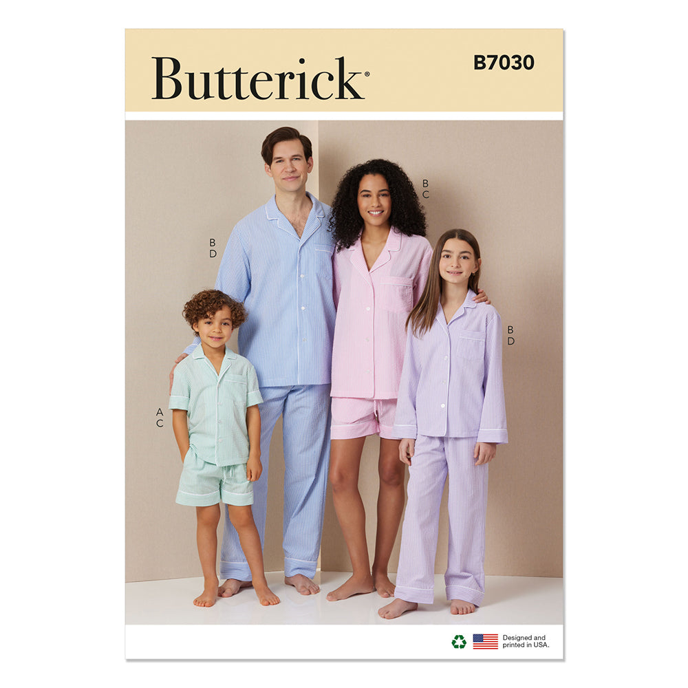 BUTTERICK B7030 Girls' and Boys' and Adults' Shirts, Shorts and Pants