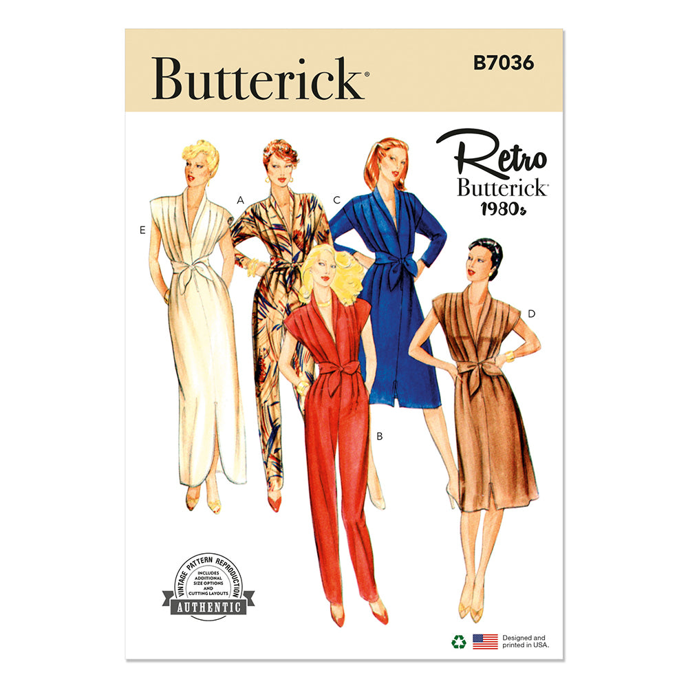 BUTTERICK B7036 Misses' Jumpsuit, Dress and Sash