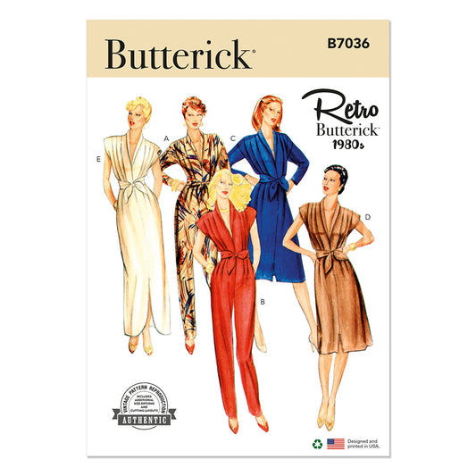 BUTTERICK B7036 Misses' Jumpsuit, Dress and Sash