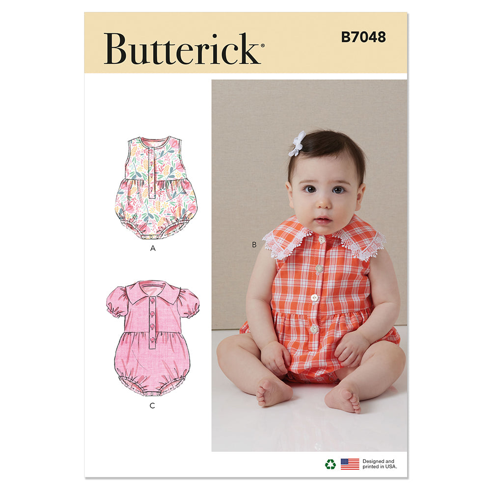 BUTTERICK B7048 Babies' Rompers