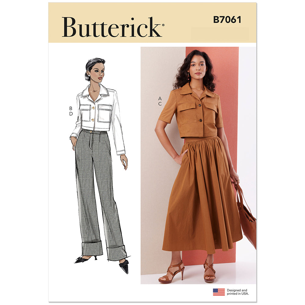 BUTTERICK B7061 Misses And Petite Jacket, Skirt And Pants Sewing Pattern, Sizes 10-12-14-16-18