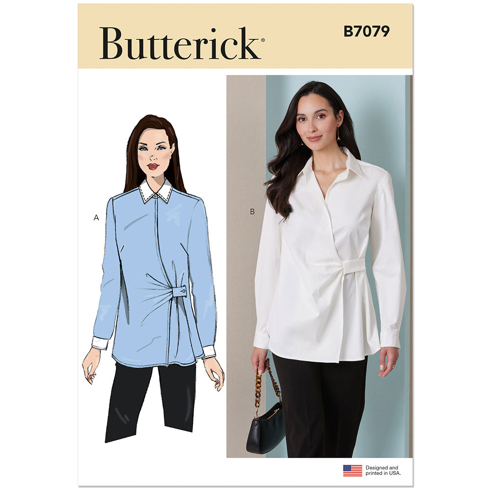 BUTTERICK B7079 Misses' Wrap Top Pattern, Sizes 18-20-22-24-26