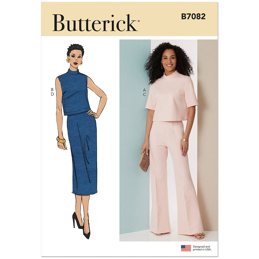 BUTTERICK B7082 Tops, Pants and Skirt Pattern, Sizes 18-20-22-24-26