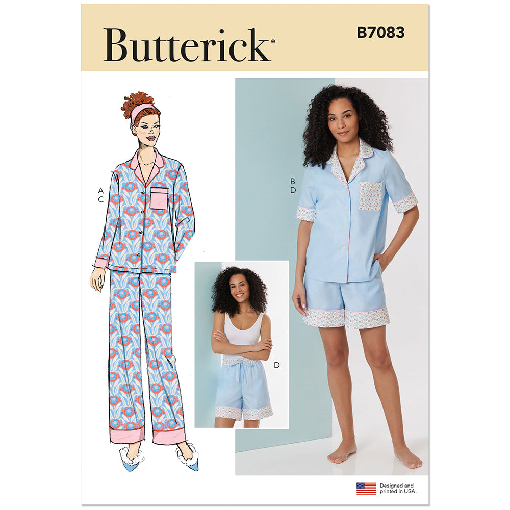 BUTTERICK B7083 Misses' Pajama Pattern, Sizes XS-S-M-L-XL-XXL