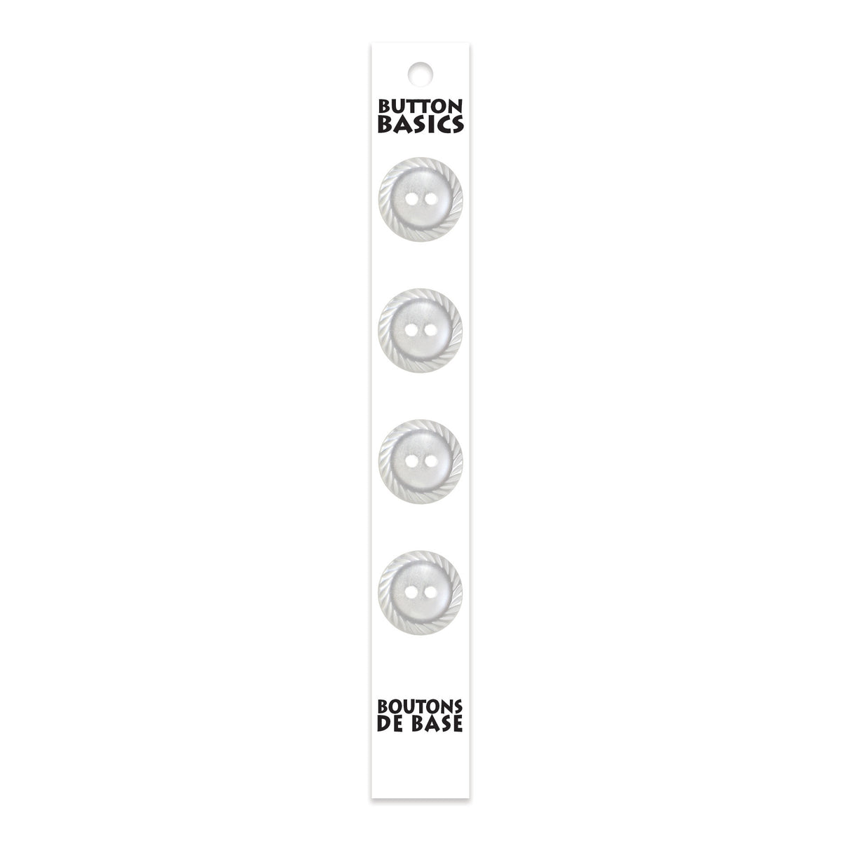 BUTTON BASICS 2-Hole Buttons — 18 mm (3/4 in.) — White — 4 pcs - verified H.A. Kidd additional view