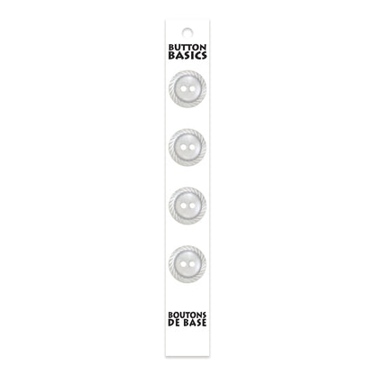 BUTTON BASICS 2-Hole Buttons — 18 mm (3/4 in.) — White — 4 pcs - verified H.A. Kidd additional view