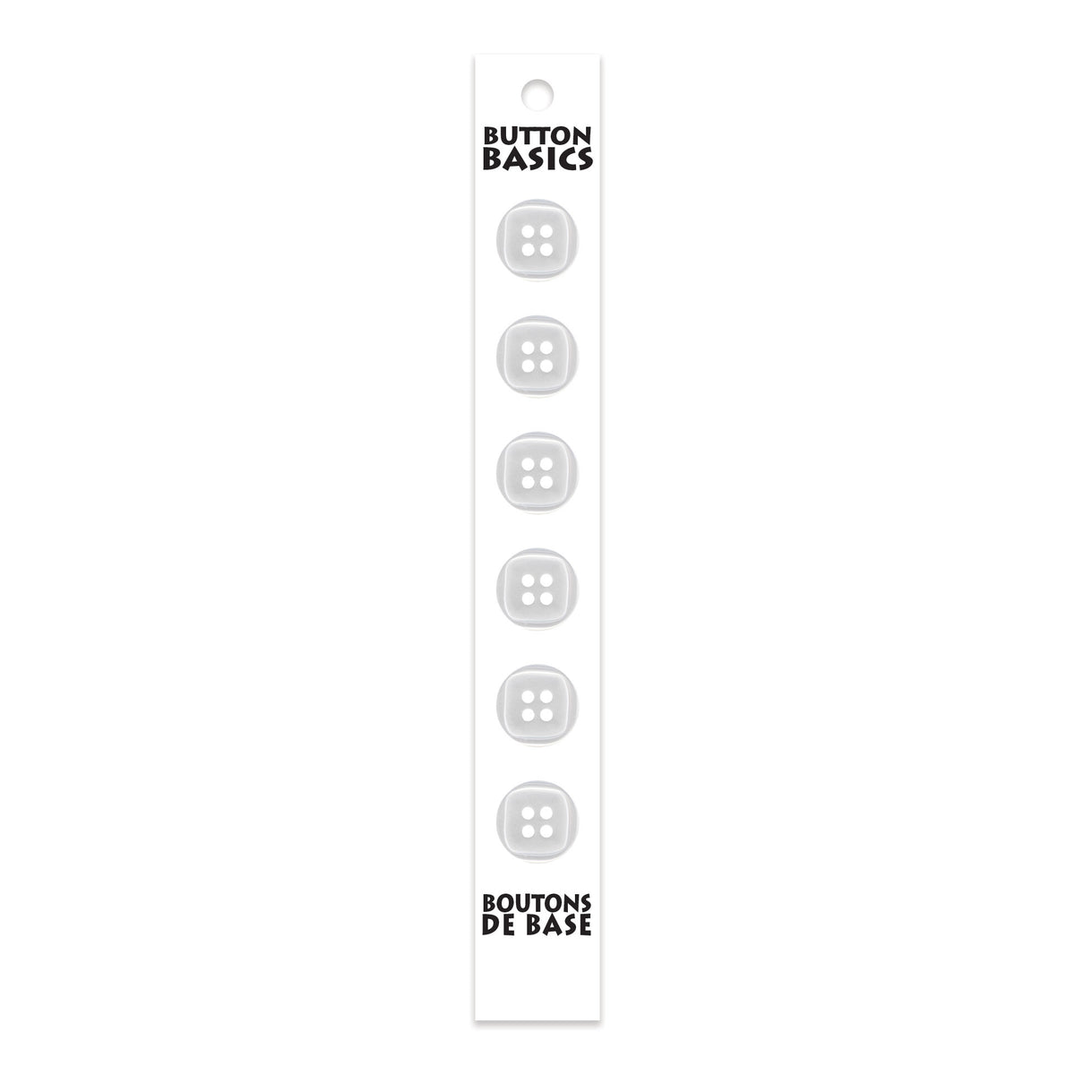 BUTTON BASICS 4-Hole Buttons — 12 mm (1/2 in.) — White — 6 pcs - verified H.A. Kidd additional view