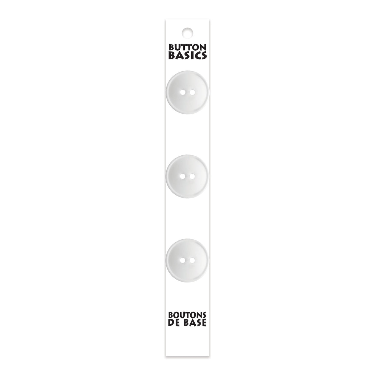 BUTTON BASICS 2-Hole Buttons — 19 mm (3/4 in.) — White — 3 pcs – alternate product view