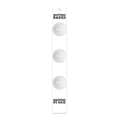 BUTTON BASICS 2-Hole Buttons — 19 mm (3/4 in.) — White — 3 pcs – alternate product view
